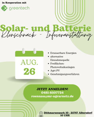 Solar- und Batterie Klönschnack - Infoveranstaltung