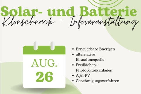 Solar- und Batterie Klönschnack - Infoveranstaltung